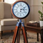 Premium Handcrafted Mango Wood Tripod Floor Clock