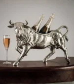 Majestic Charging Bull Cast Aluminum Wine Chiller