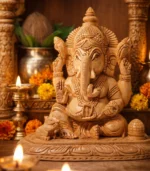 Premium Handcrafted Kadam Wood Lord Ganesha Statue