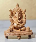 Premium Handcrafted Kadam Wood Lord Ganesha Statue - Image 3
