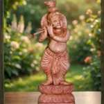 Premium Handcrafted Kadam Wood Lord Krishna Statue