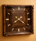 Premium Handcrafted Mango Wood Square Wall Clock