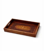 Premium Handcrafted Sheesham Wood Serving Tray with Brass Inlay - Image 2