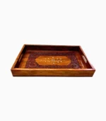 Premium Handcrafted Sheesham Wood Serving Tray with Brass Inlay - Image 3