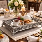 Premium Vintage Silver Finish Decorative Serving Tray