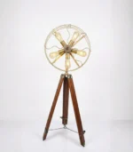 Vintage Industrial Tripod Floor Lamp – Handcrafted Sheesham Wood - Image 3