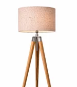 Premium Handcrafted Tripod Floor Lamp – Fabric Shade - Image 4