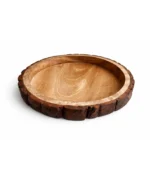 Handcrafted Live Edge Mango Wood Round Tray – 12.5 inch