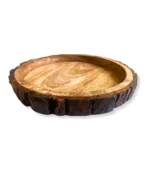 Handcrafted Live Edge Mango Wood Round Tray – 12.5 inch - Image 3