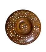 Authentic Indian Rosewood Masala Dabba | Royal Floral Design Spice Box with 7 Katoris (Small) - Image 3
